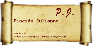Pinczés Julianna névjegykártya