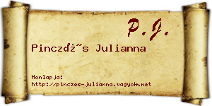 Pinczés Julianna névjegykártya